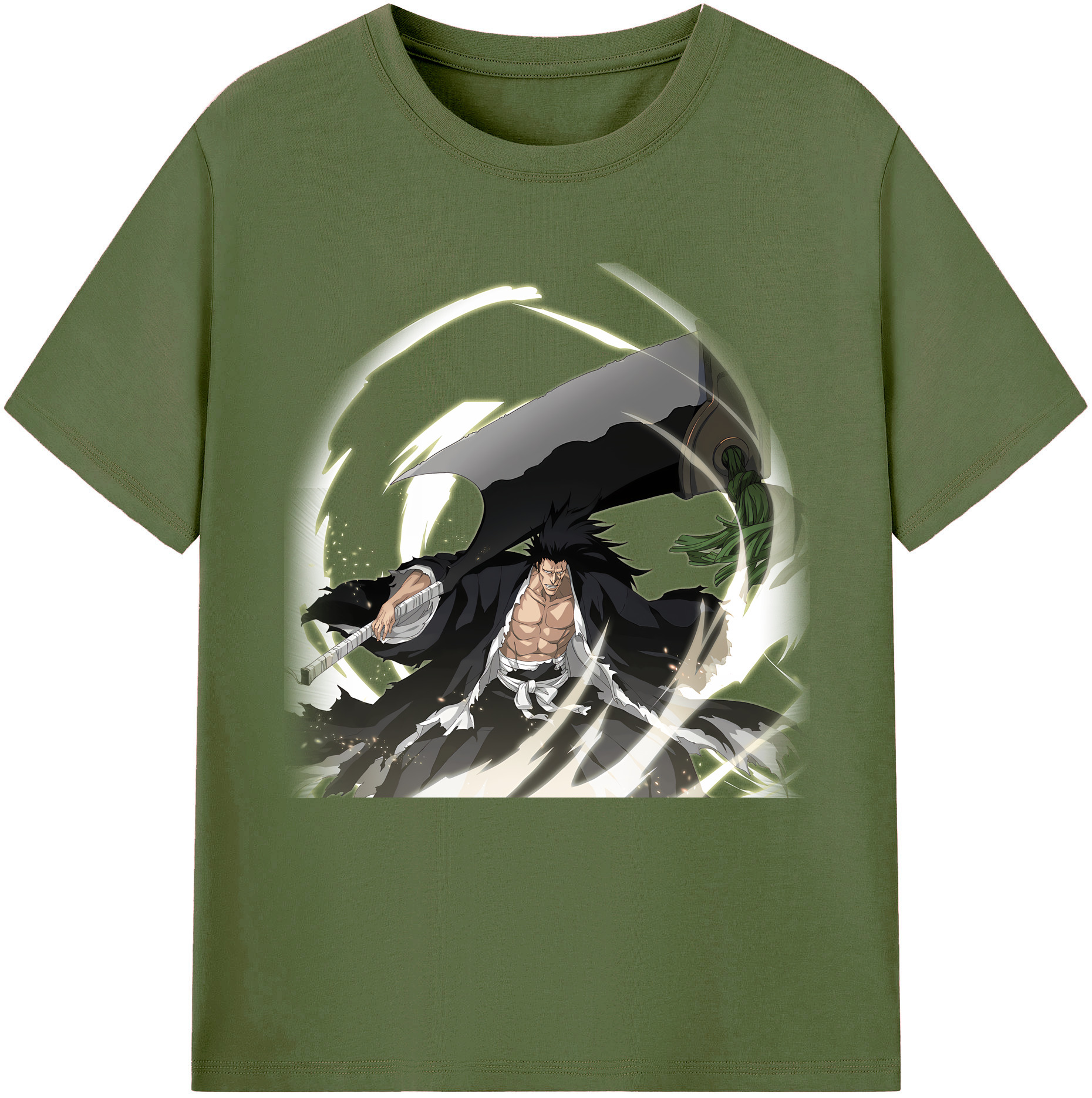 （画像用） ブリーチ ざらき けんぱち BLEACH Zaraki Kenpachi 綿100％半袖Tシャツ（フロントプリント）